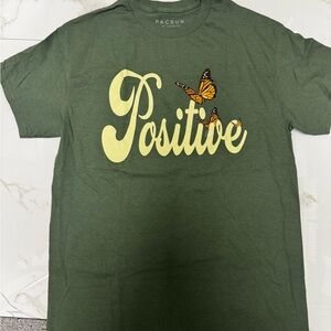 PacSun Men’s Size M Forest Green Positive Tee BNWOT